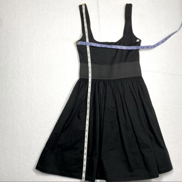 Aqua Sleeveless Black Dress Square Neck Size Small - Picture 4 of 7
